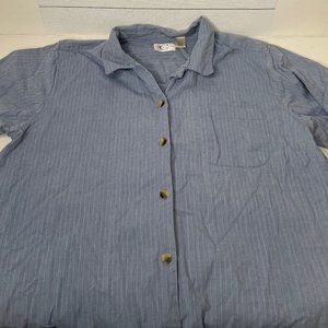 Capistrano Sport Blue Short Sleeve Button Down Front Shirt Womens 18/20